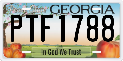 GA license plate PTF1788