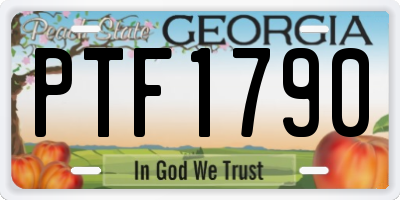 GA license plate PTF1790