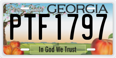 GA license plate PTF1797