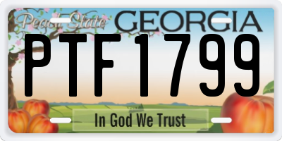 GA license plate PTF1799