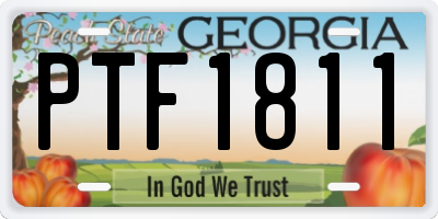 GA license plate PTF1811