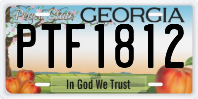 GA license plate PTF1812