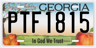 GA license plate PTF1815