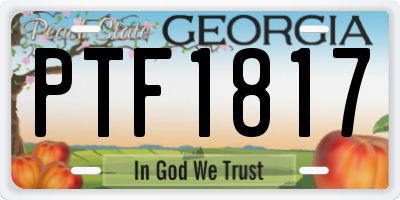 GA license plate PTF1817