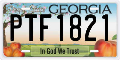 GA license plate PTF1821
