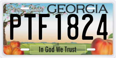 GA license plate PTF1824