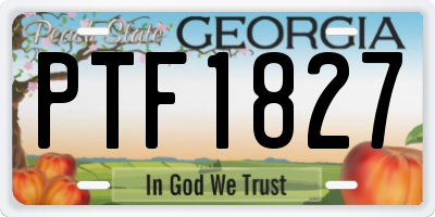 GA license plate PTF1827
