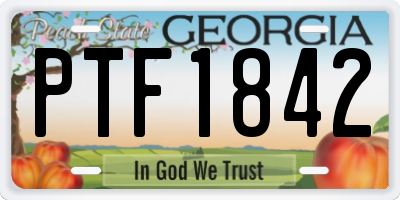 GA license plate PTF1842