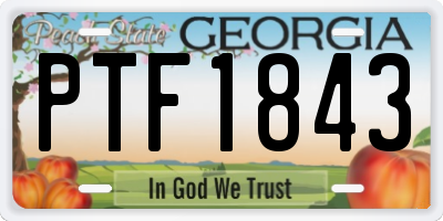 GA license plate PTF1843