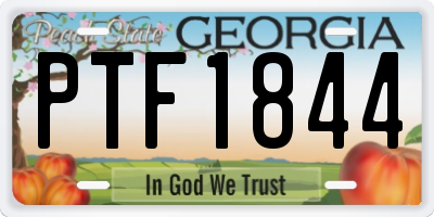 GA license plate PTF1844