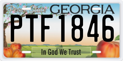 GA license plate PTF1846