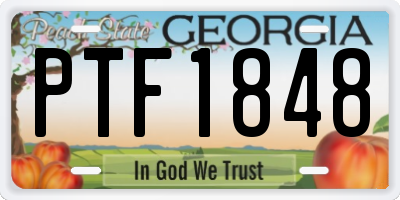GA license plate PTF1848