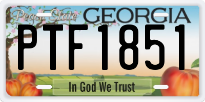 GA license plate PTF1851