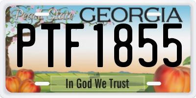 GA license plate PTF1855