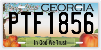 GA license plate PTF1856