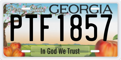 GA license plate PTF1857