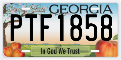 GA license plate PTF1858