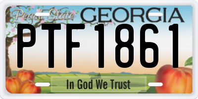 GA license plate PTF1861