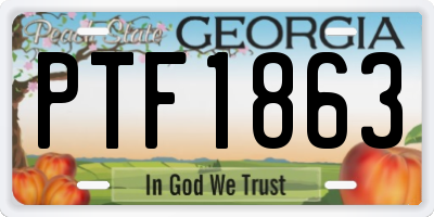 GA license plate PTF1863