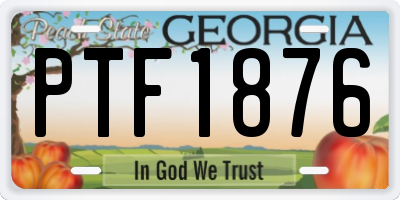 GA license plate PTF1876