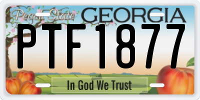 GA license plate PTF1877
