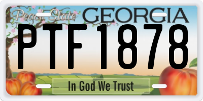 GA license plate PTF1878