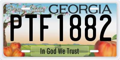 GA license plate PTF1882