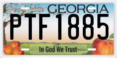 GA license plate PTF1885