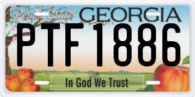 GA license plate PTF1886
