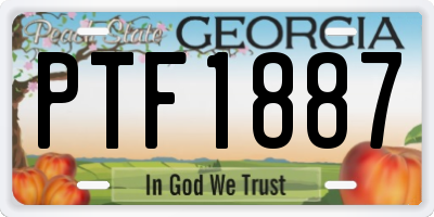 GA license plate PTF1887