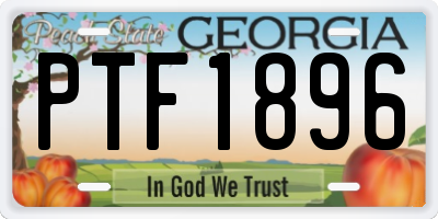 GA license plate PTF1896