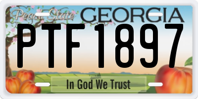 GA license plate PTF1897