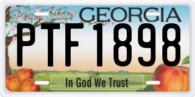 GA license plate PTF1898