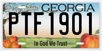 GA license plate PTF1901