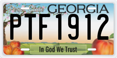 GA license plate PTF1912