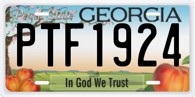 GA license plate PTF1924