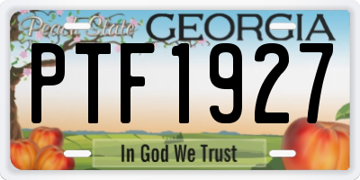 GA license plate PTF1927