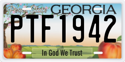 GA license plate PTF1942