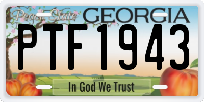 GA license plate PTF1943
