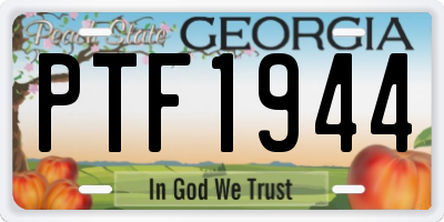 GA license plate PTF1944