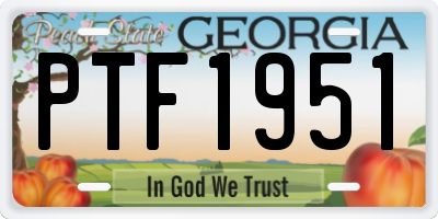 GA license plate PTF1951