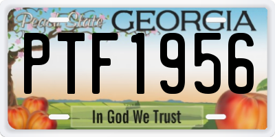 GA license plate PTF1956