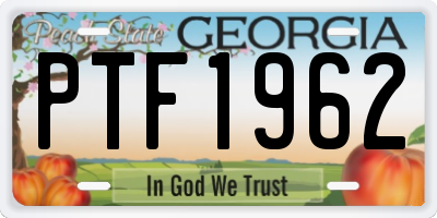 GA license plate PTF1962