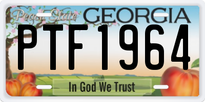 GA license plate PTF1964