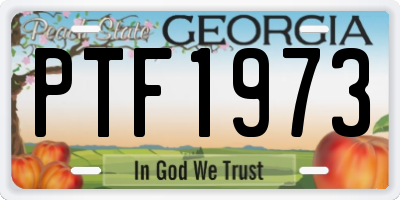 GA license plate PTF1973