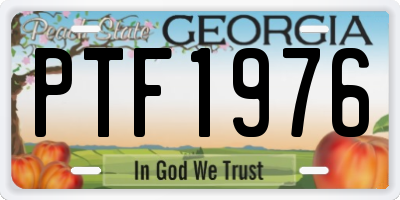 GA license plate PTF1976