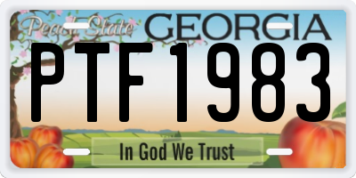 GA license plate PTF1983