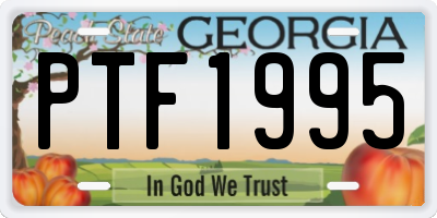 GA license plate PTF1995