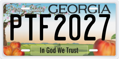 GA license plate PTF2027