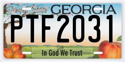 GA license plate PTF2031